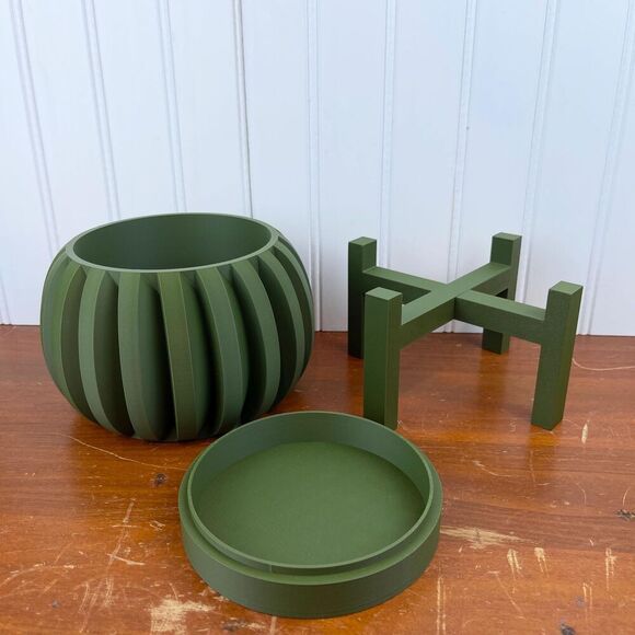 Jone Planter Pot, Indoor Planter w/ Drainage Hole and Drip Tray - Picture 8 of 10